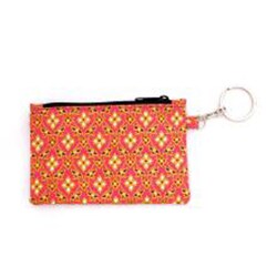 Cotton Canvas Siam Red Keychain ID Holder (Thailand)