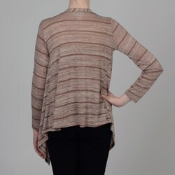 Simply Irresistible Women's Striped Space-dye Open-front Cardigan 