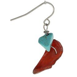 Crystale Silvertone Honey Jade and Turquoise Drop Earrings