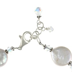 Charming Life Sterling Silver FW Coin Pearl and Crystal Bracelet