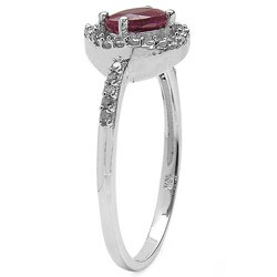 10k White Gold Ruby and 1/5ct TDW Diamond Ring (H-I, I2-I3)