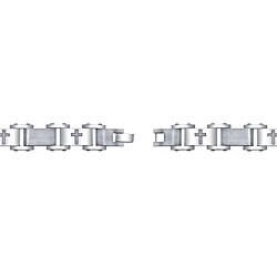 Stainless Steel Men's Diamond-cut Cross Link Bracelet