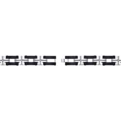 Stainless Steel Men's Carbon Fiber and Cubic Zirconia Link Bracelet