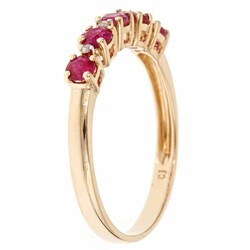 Dyach 14k Yellow Gold Ruby and Diamond Accent Fashion Ring
