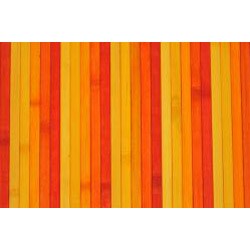 Asian Hand-woven Red/ Orange Stripe Bamboo Rug (1'8 x 2'7)