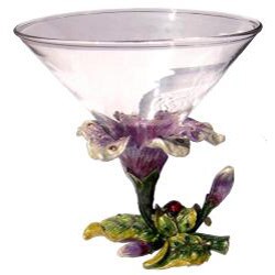 Cristiani Crystal Jeweled Floral Martini Glasses (Pack of 4)