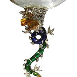 Cristiani Crystal Jeweled Dragon Wine Glasses