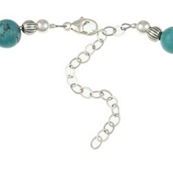 Sterling Silver and Copper Turquoise Bead Necklace