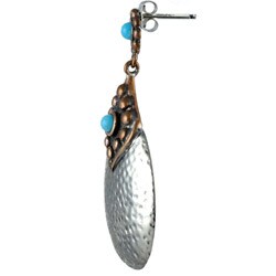 Silvermoon Sterling Silver and Beaded Copper Turquoise Earrings