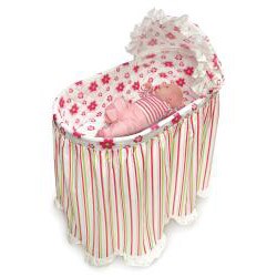 Embrace Bassinet with Stripe and Flower Bedding Set