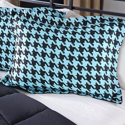 Aqua/ Black Houndstooth Full/ Queen-size Comforter Set