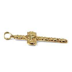 Toscana Collection 10k Gold Diamond-Cut Cross Pendant