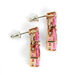 Lillith Star Gold over Silver Pink Cubic Zirconia Earrings