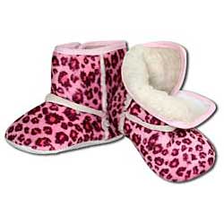 Pink Leopard Infant Girls' Crib Boots