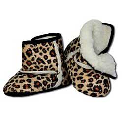 Brown Leopard Infant Girl's Crib Boots