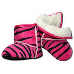 Ashlyn Rose Pink Zebra Infant Girl's Crib Boots