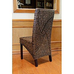 Lambada High-back Mahogany Hyacinth Chairs (Set of 2)