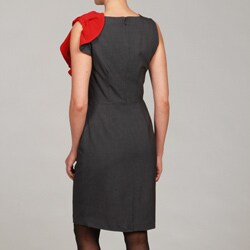 Calvin Klein Women's Ruffle Detail Stretch Dress