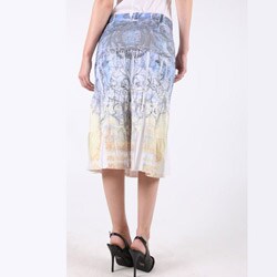 Tabeez Women's Grey and White Cloud Skirt