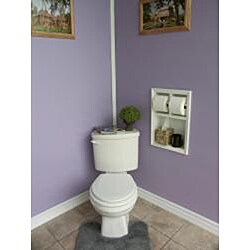 In The Wall Double Toilet Paper Mega Holder With Shelf