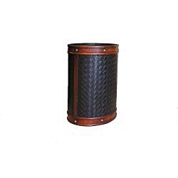 Decorative Wooden Oval Waste Basket/ Recycle Bin Set