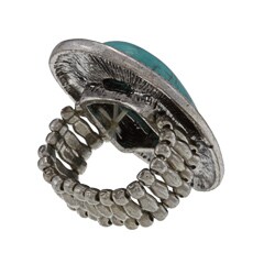 NEXTE Jewelry Silvertone Faux Turquoise Teardrop Stretch Ring