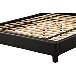 Sophie Tufted Dark Brown Faux Leather Queen-size Platform Bed