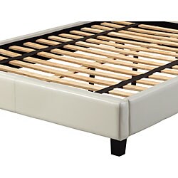 Sophie Tufted White Faux Leather Queen-size Platform Bed