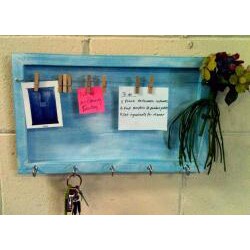 Recycled Wood 5-hook Memo Board (Thailand)