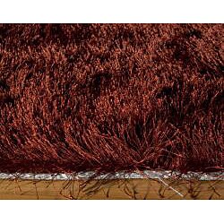 Hand-Tufted Posh Shag Brick Red Rug (4' x 4')