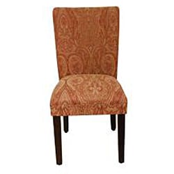 Classic Parson Red/ Gold Damask Fabric Dining Chair
