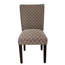 Modern Parson Blue/ Chocolate Damask Diamond Fabric Dining Chair