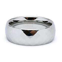 Men's Tungsten Carbide Diamond Shape Faceted Ring (8 mm)