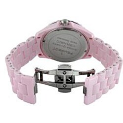 Peugeot Women's Swiss Pink Ceramic Crystal Bezel Watch