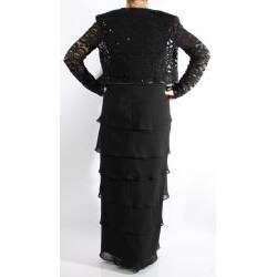 R & M Richards Long Lace Shutter Jacket Dress