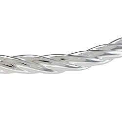 Sunstone Sterling Silver High Polish Twist Bangle Bracelet