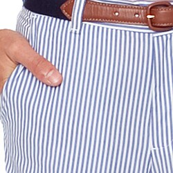 American Apparel Men's Welt Pocket White Blue Stripe Pants