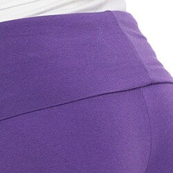 American Apparel Women's Purple Cotton Spandex Jersey Straight Leg Yoga Pants