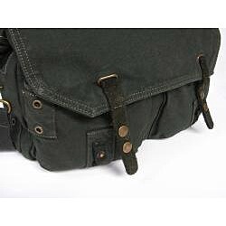 Pewter 'Correspondent' 17-inch Washed Cotton Canvas Messenger Bag