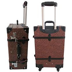 Amerileather Brown Paisley Floral Vintage 23-inch Spinner Trunk Upright