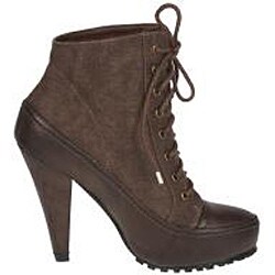 Beston Women's 'Toky-1' Brown Denim Boots