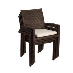 Atlantic Liberty Wicker Stacking Armchair (Set of 4)