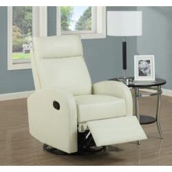Ivory Bonded Leather Rocker/ Recliner