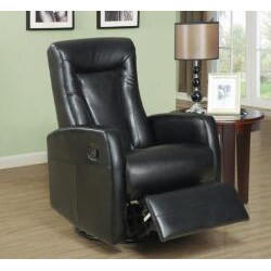 Black Bonded Leather Rocker Recliner