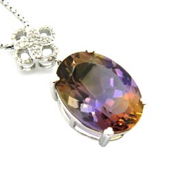 D'sire 10k Gold Ametrine and 1/8ct TDW Diamond Pendant (H-I, I1-I2)