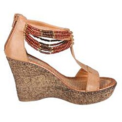 Refresh by Beston Women's 'CABY-03' T-strap Wedge Sandals