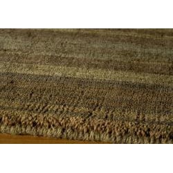 Hand-loomed Loft Brown Gabbeh Wool Border Rug (2' x 3')