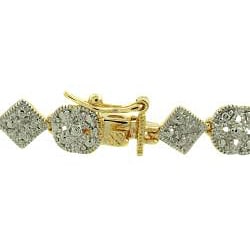 High-polish 18-karat Gold-over-silver Diamond-accent Bracelet