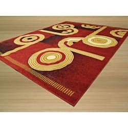 Pat Abstract Red Rug (3'3 X 4'6)