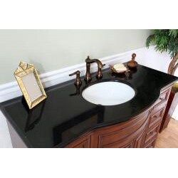 Single Sink Wood Vanity with Black Granite Top